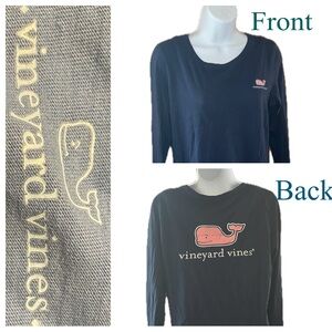 Vineyard Vines Dark Blue Long Sleeve Tee 🐳💙🩷